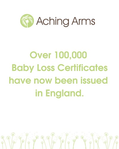 Over 100,000  Baby Loss Certificates have now been issued  in England.