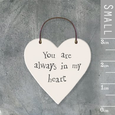 'Always in my heart' wooden tag