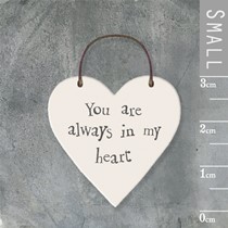 'Always in my heart' wooden tag