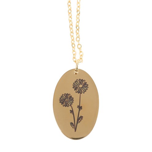 April Daisy Birth Flower Necklace Card Alternate Image