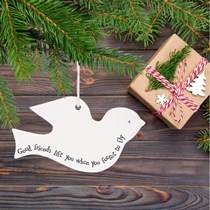 'Good friends lift you' hanging bird