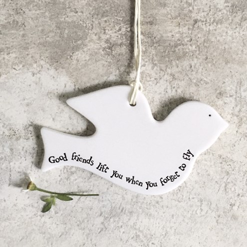 'Good friends lift you' hanging bird Alternate Image