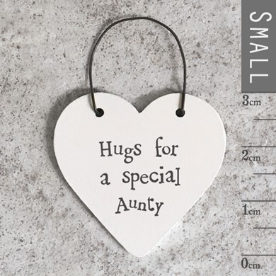 'Hugs For A Special Aunty' Wooden Tag