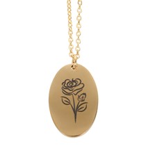 June Rose Birth Flower Necklace Card Alternate Image