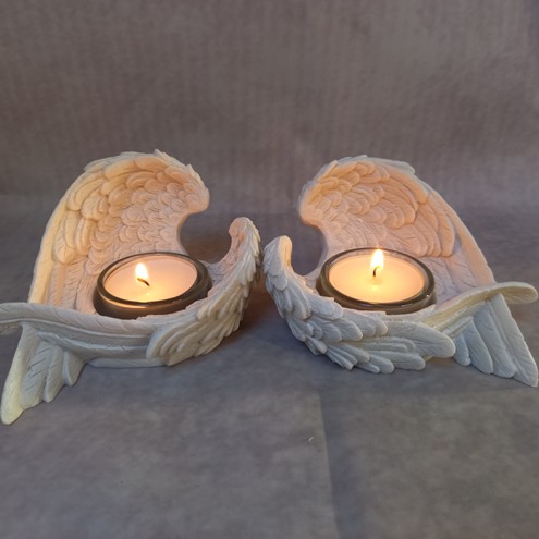 Set of 2 Angel Wing Candle Holders Main Image