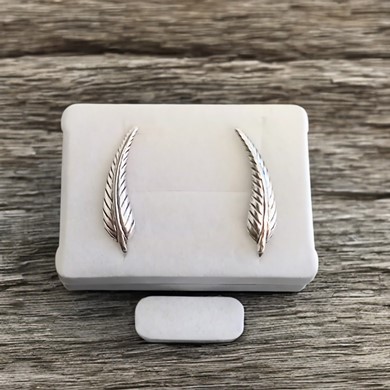 Sterling Silver Feather Earrings