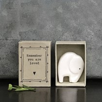 'You are loved' matchbox elephant